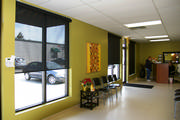 Veterinary office windows need a roller shade to keep out the sun and yet easy to clean. Solar mesh is the answer.
