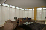 Motorized sheers in a high rise condo help with privacy and the morning sun.
